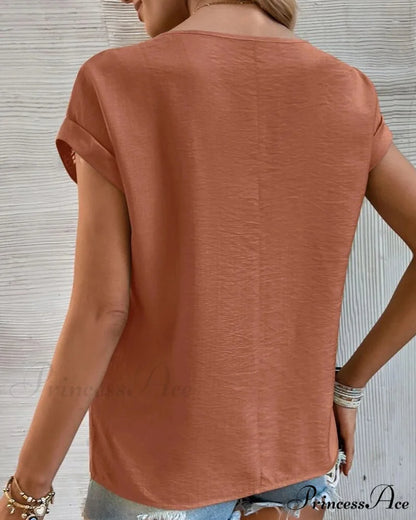 Color Cutout Solid T-shirt