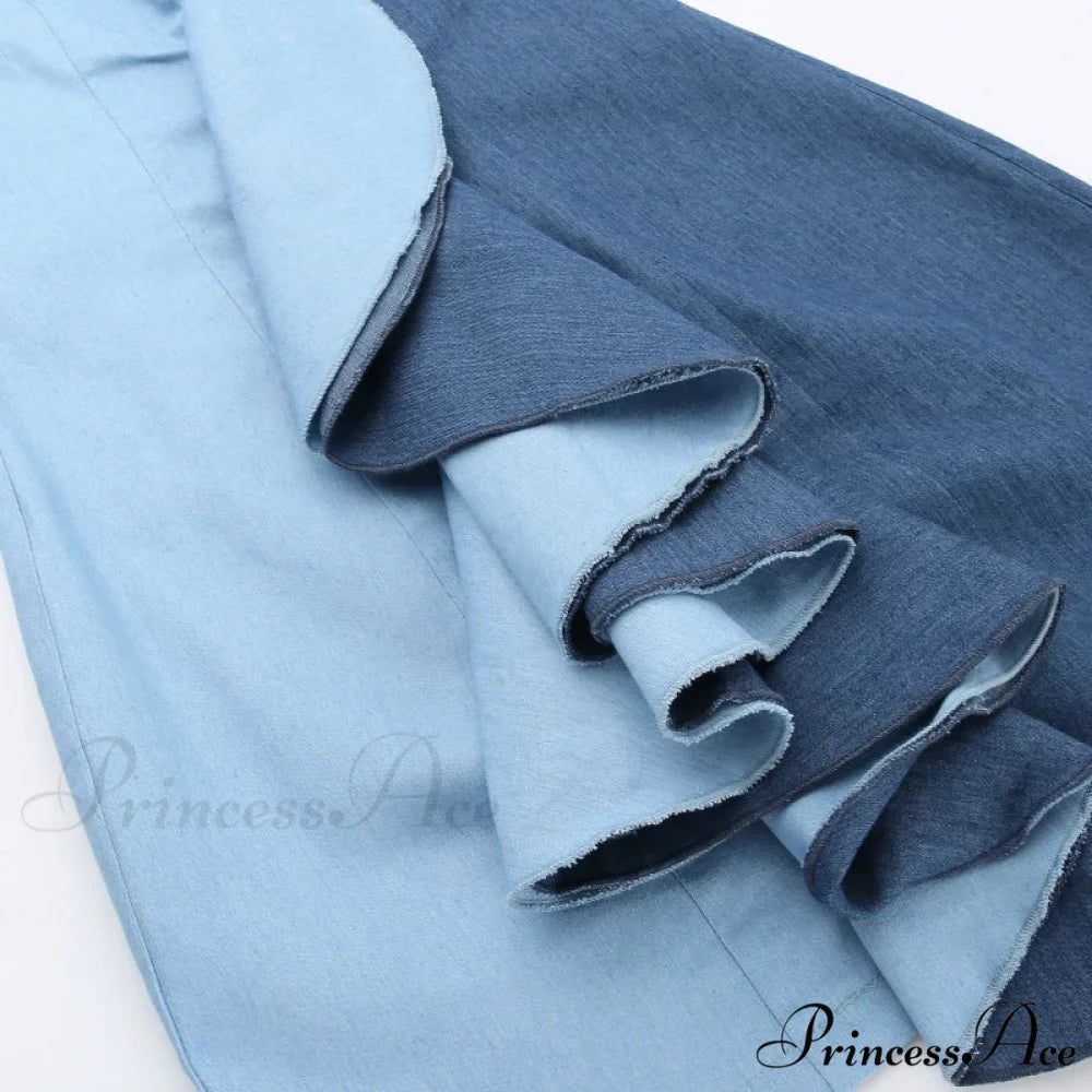 Color Patchwork Ruffles Sexy Mini Strapless Off Shoulder Party 2024 Spring Fall Y2K Clothes Bodycon Dress