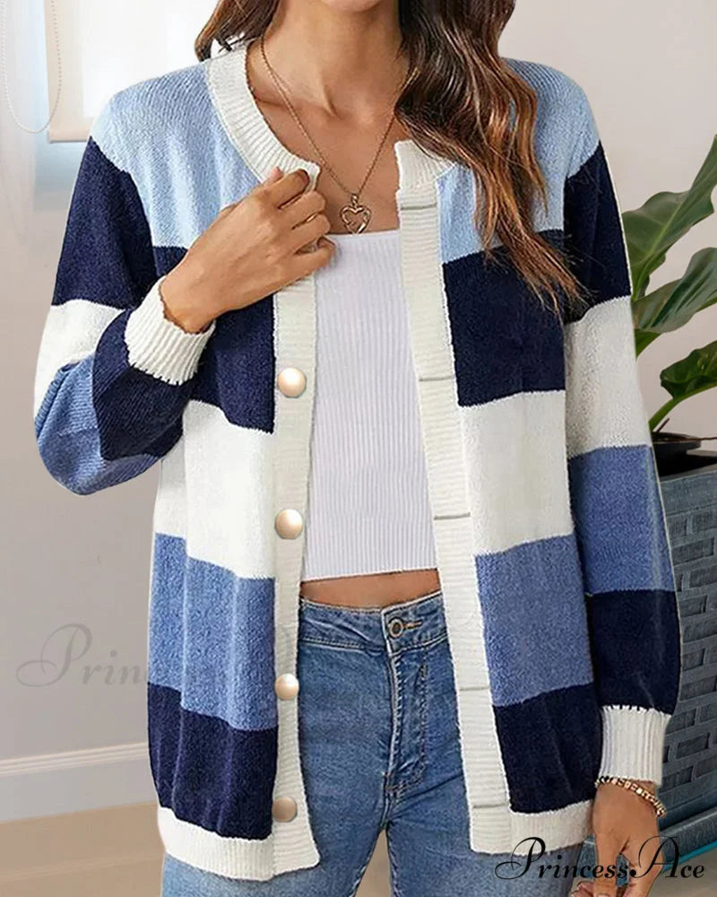 Colorblock for Cardigan Women