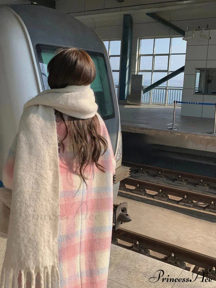 Colorful Checked Wool Office Overcoat overcoats-241228