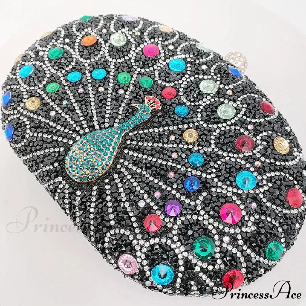 Colorful Design Gemstone Night Rhinestone Shoulder Clutch Bag clutchbag-250126