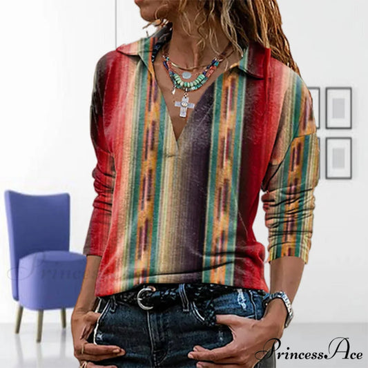 Colorful Design in Gradient Blouse Design Multicolor / S