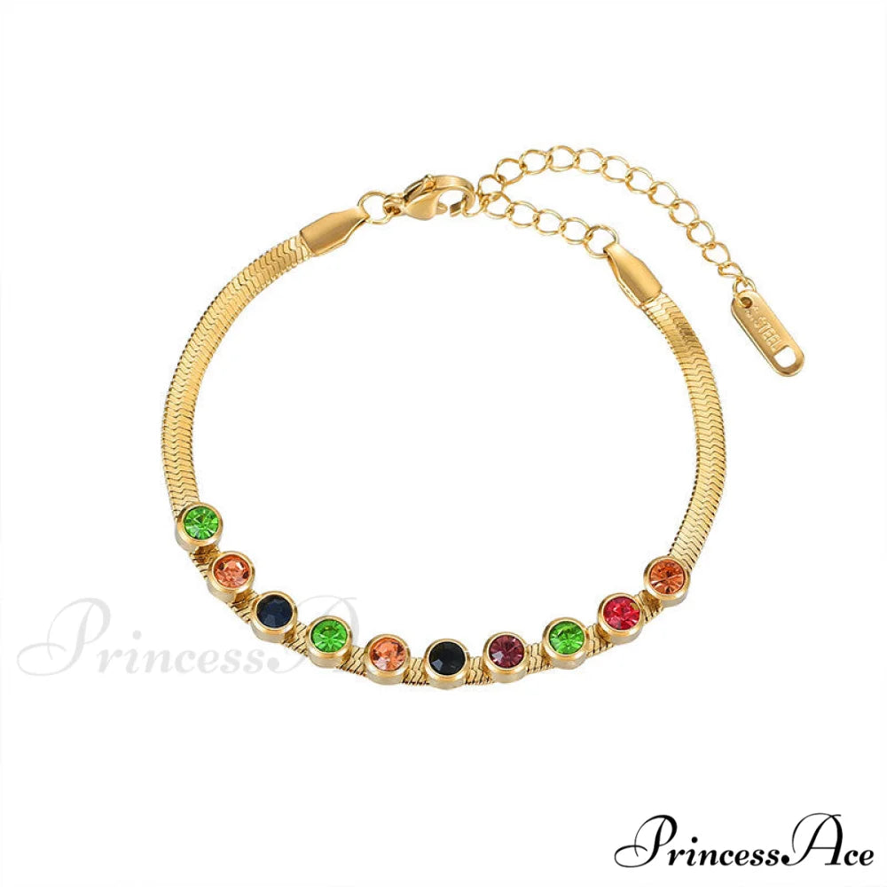 Colorful Diamond Snake Chain Bracelet