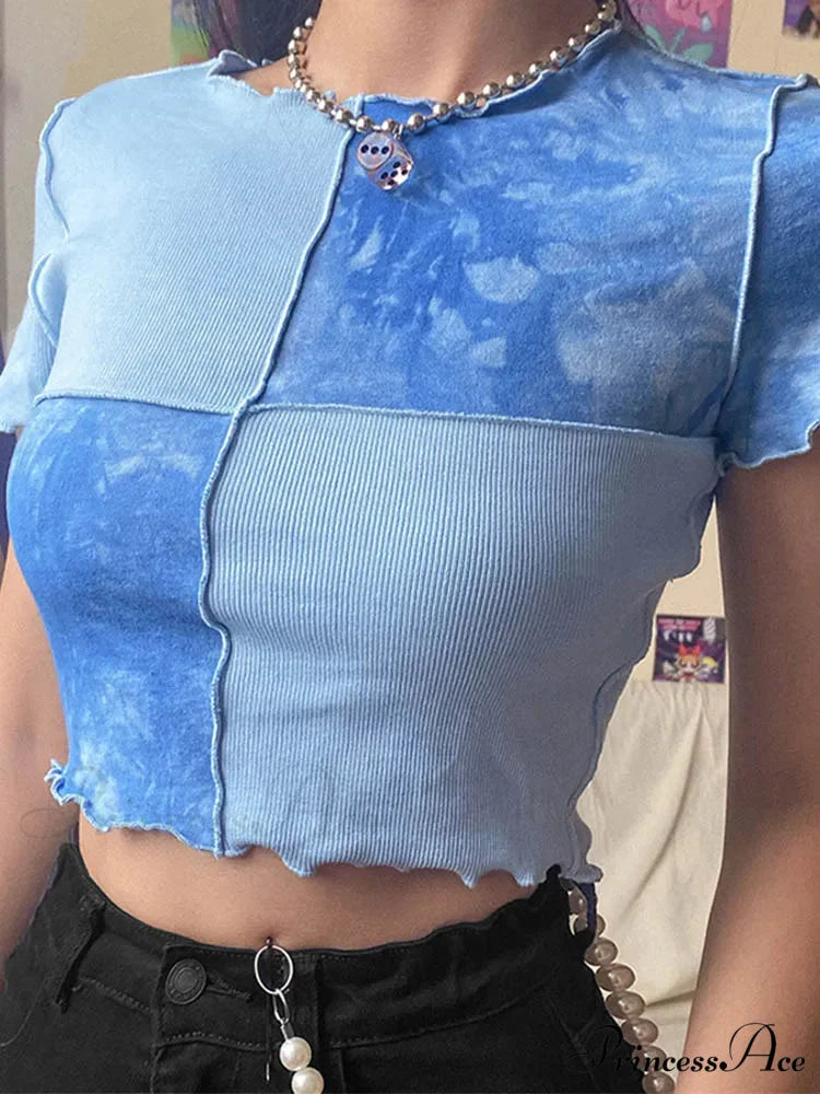 Colorful Sequin Patch Cropped Blouse croptop-250223