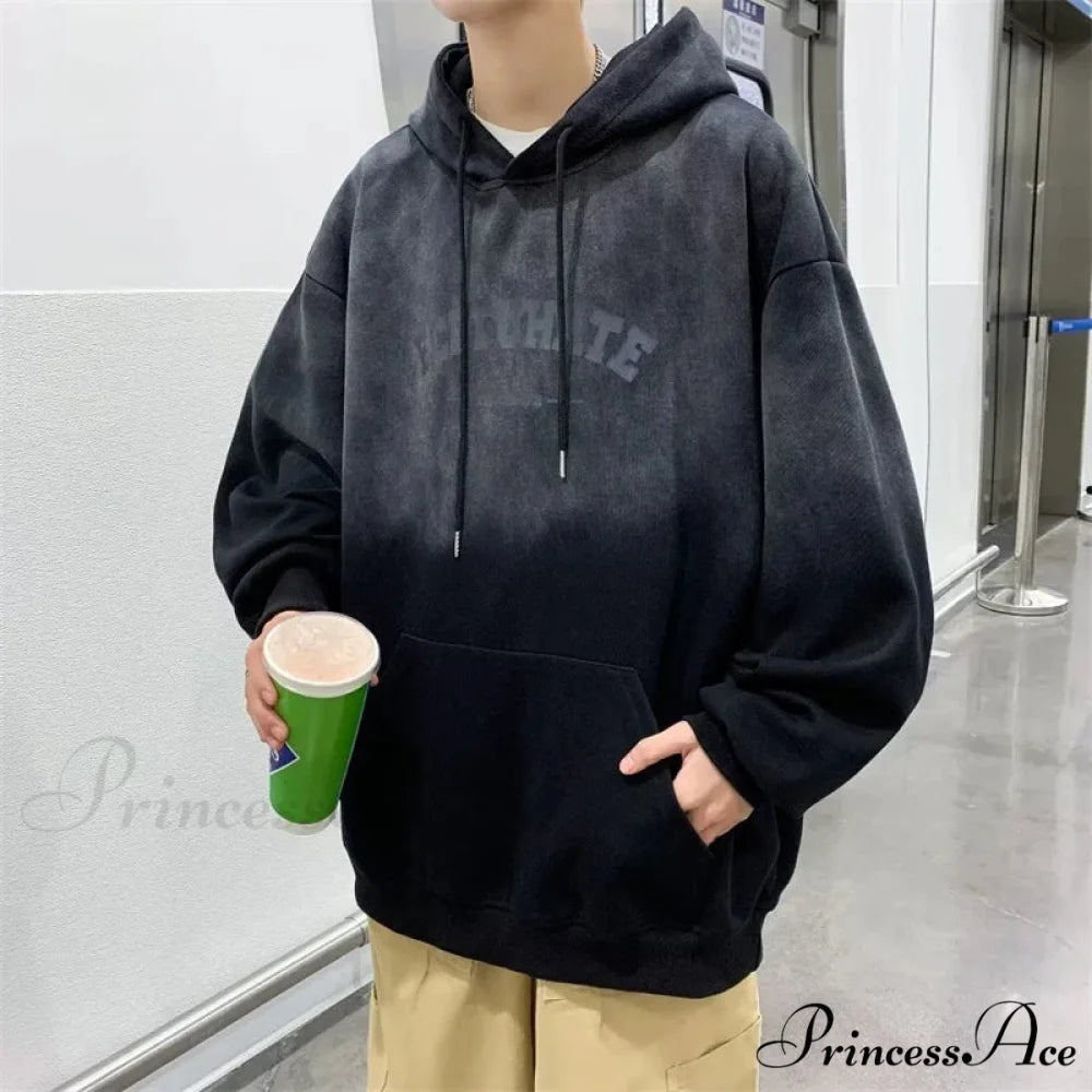 Colorful Word Print Urban Hoodie Black / M(40-50KG) hoodies-241228