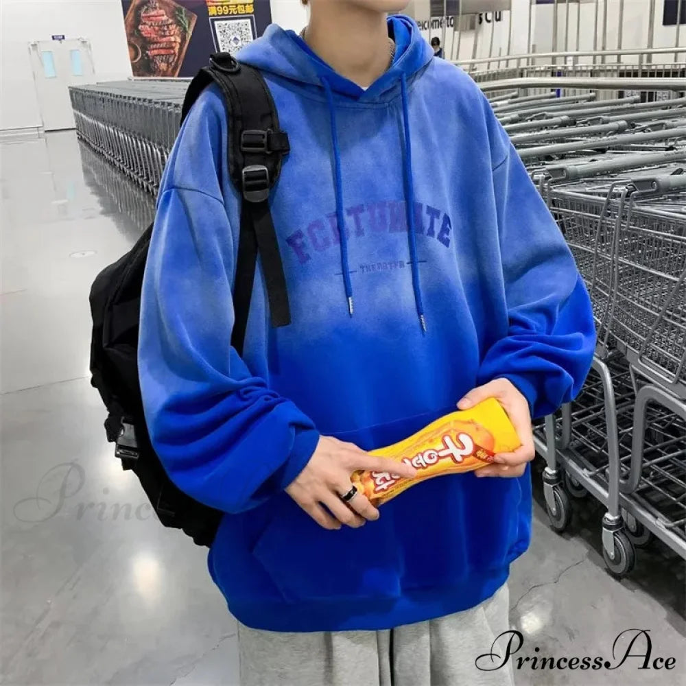 Colorful Word Print Urban Hoodie Blue / M(40-50KG) hoodies-241228