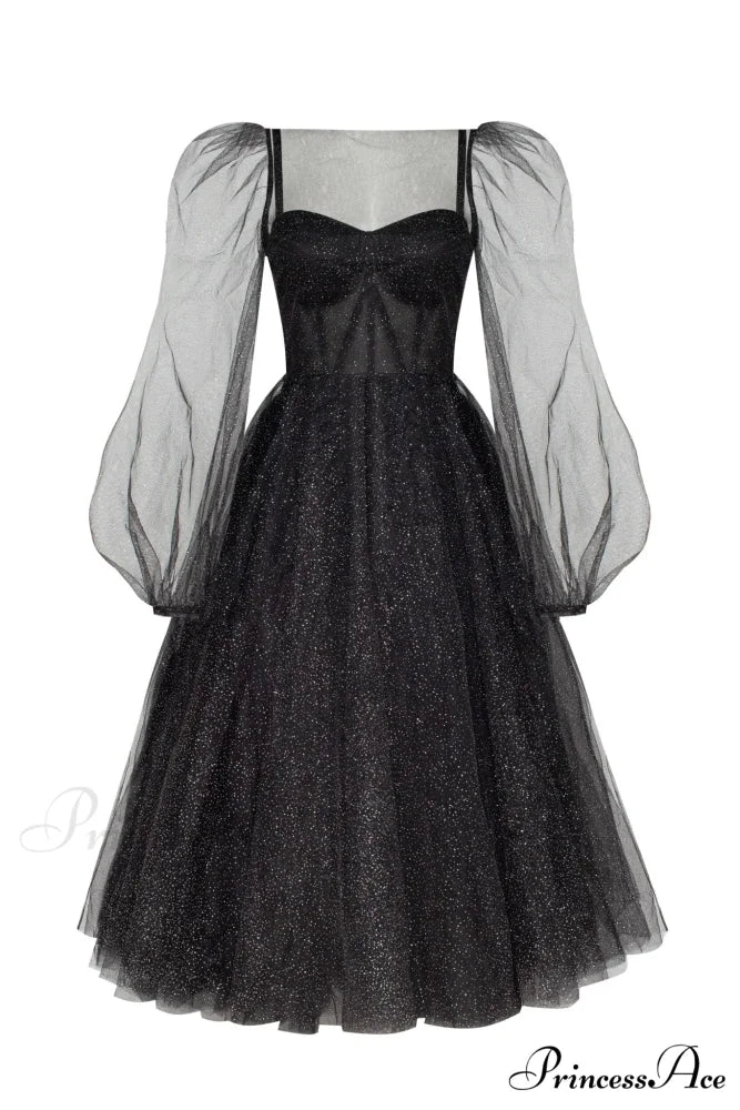 Combination Sparkly Stylish Tulle Dress XXS / Black