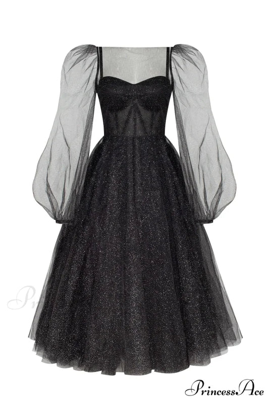 Combination Sparkly Stylish Tulle Dress XXS / Black