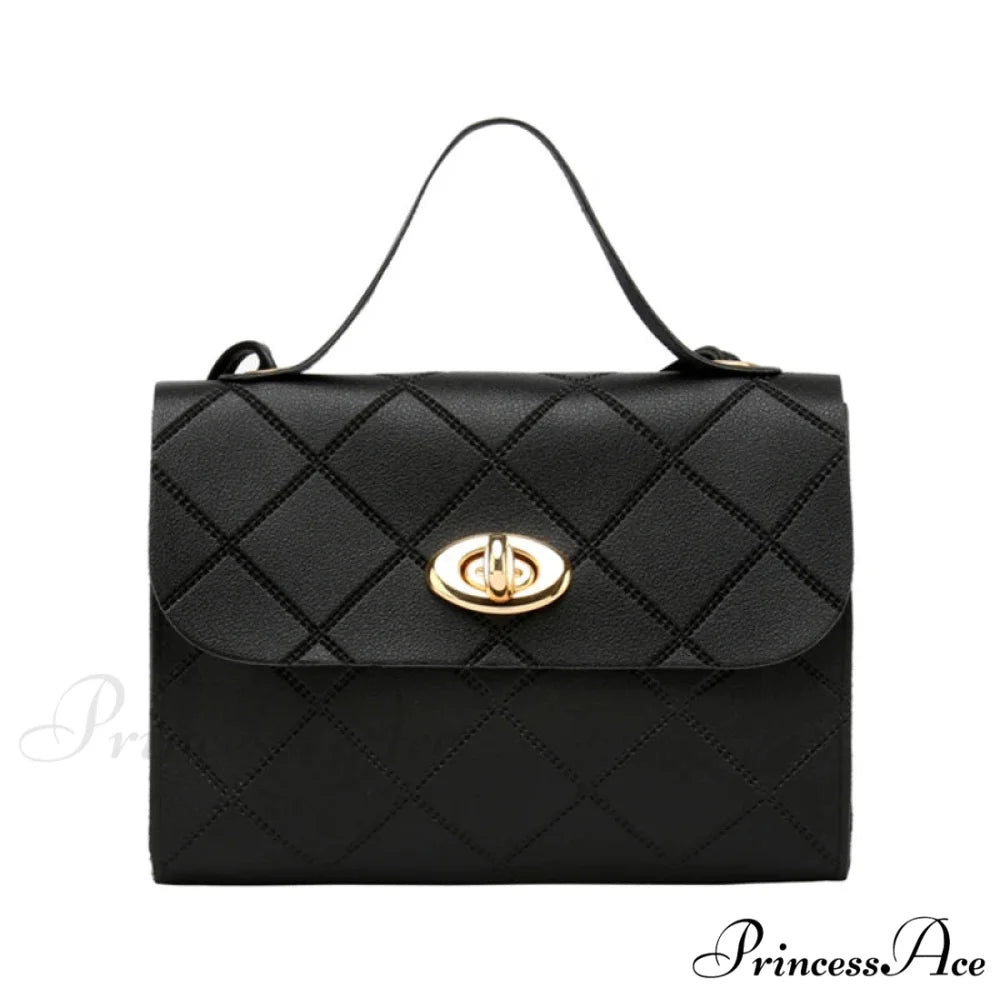 Compact Stylish Messenger Women’s Crossbody Purse Black handbag-250126