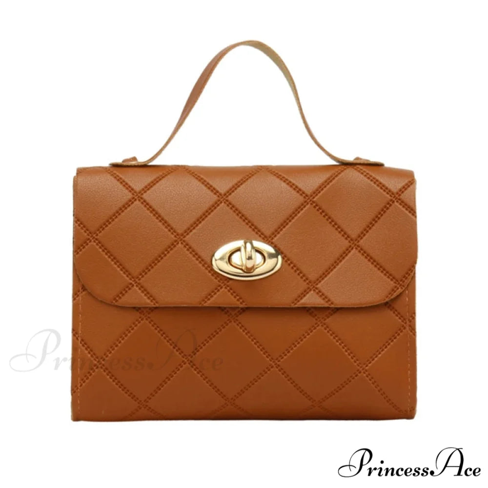 Compact Stylish Messenger Women’s Crossbody Purse Brown handbag-250126