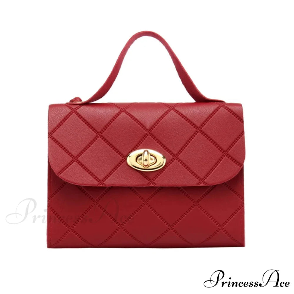 Compact Stylish Messenger Women’s Crossbody Purse Red handbag-250126