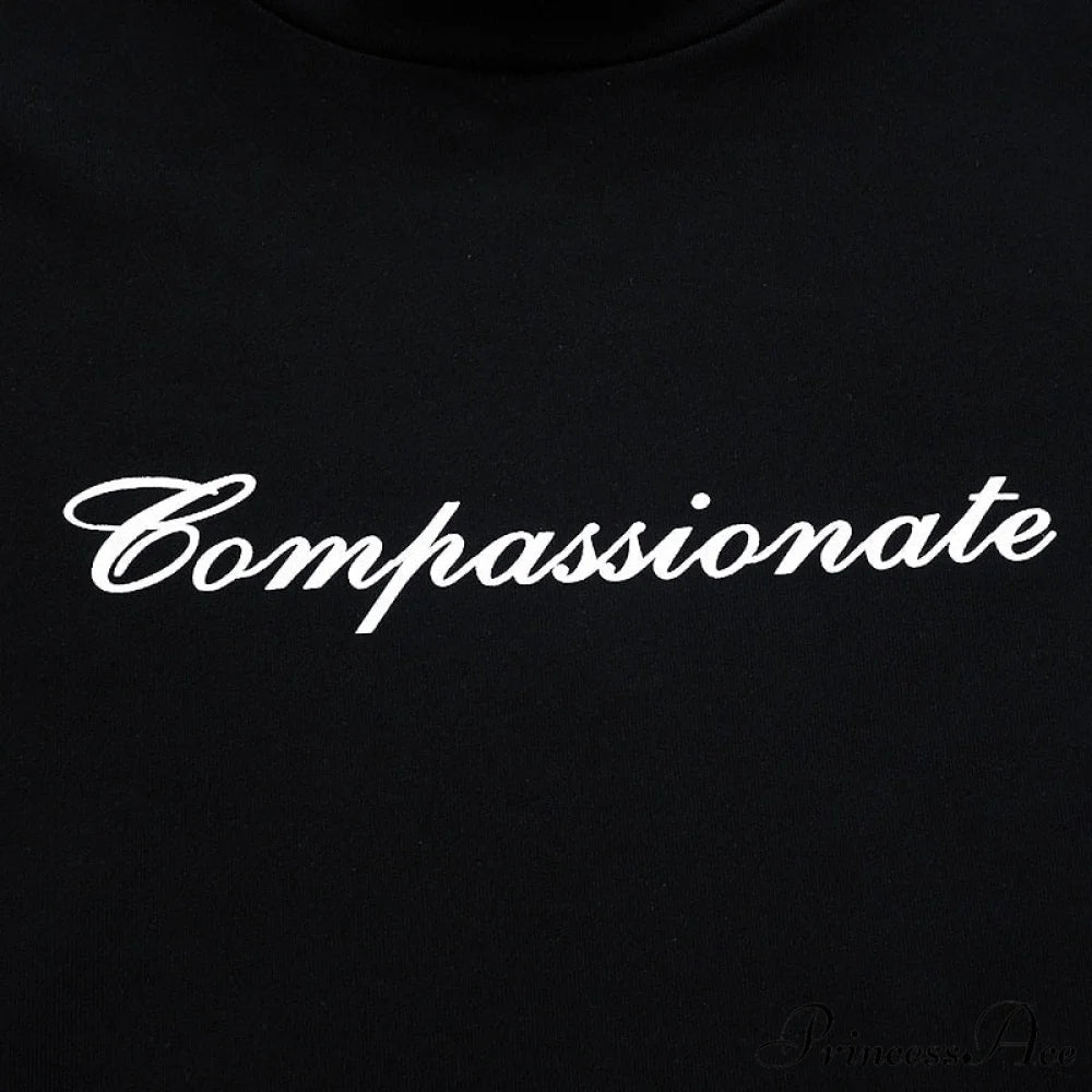 Compassionate Short-Sleeve Stylish Black Tee