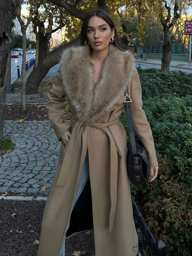 Concealed Button Collar Maxi Winter Overcoat White / S overcoats-241228