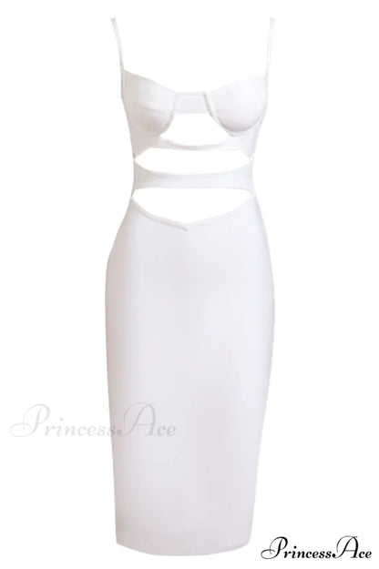 Constance Cut Out Charming Bandage Sheath Dress S / White
