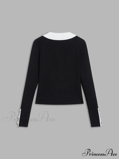 Contrast Charming Elegant Cardigan