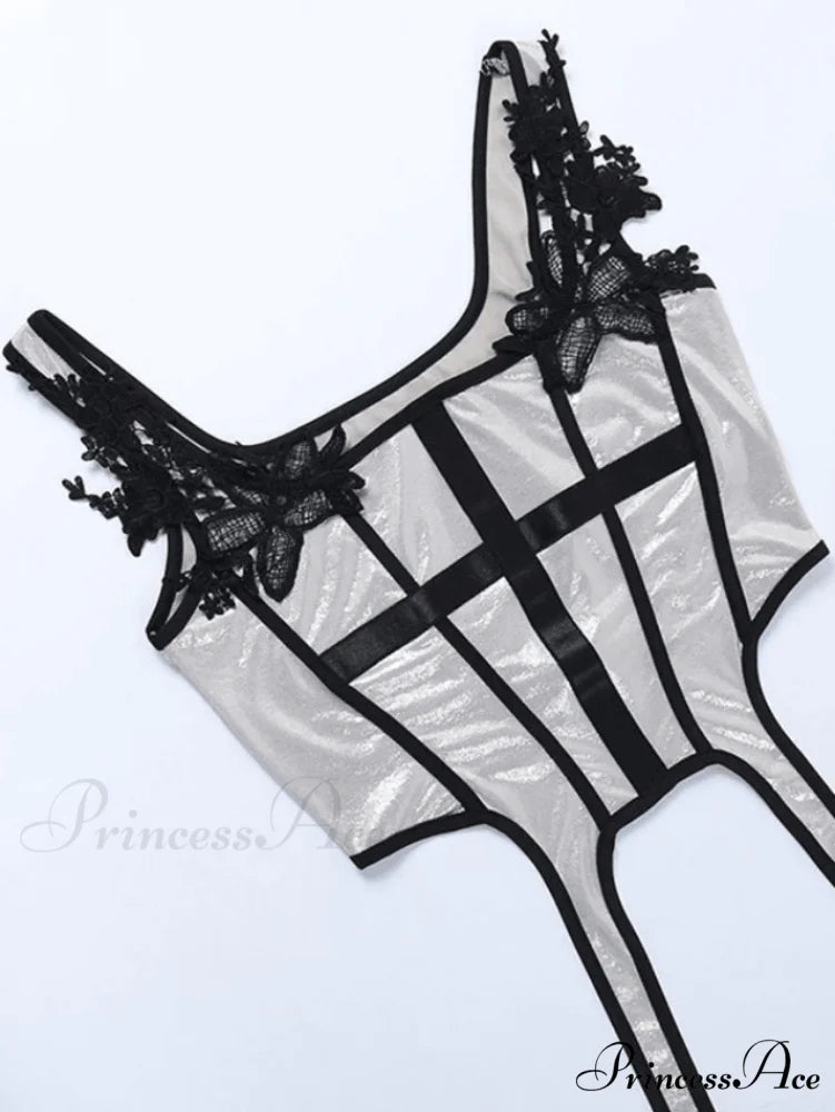 Contrast Paneled Graceful Black Baggy Sweatpants