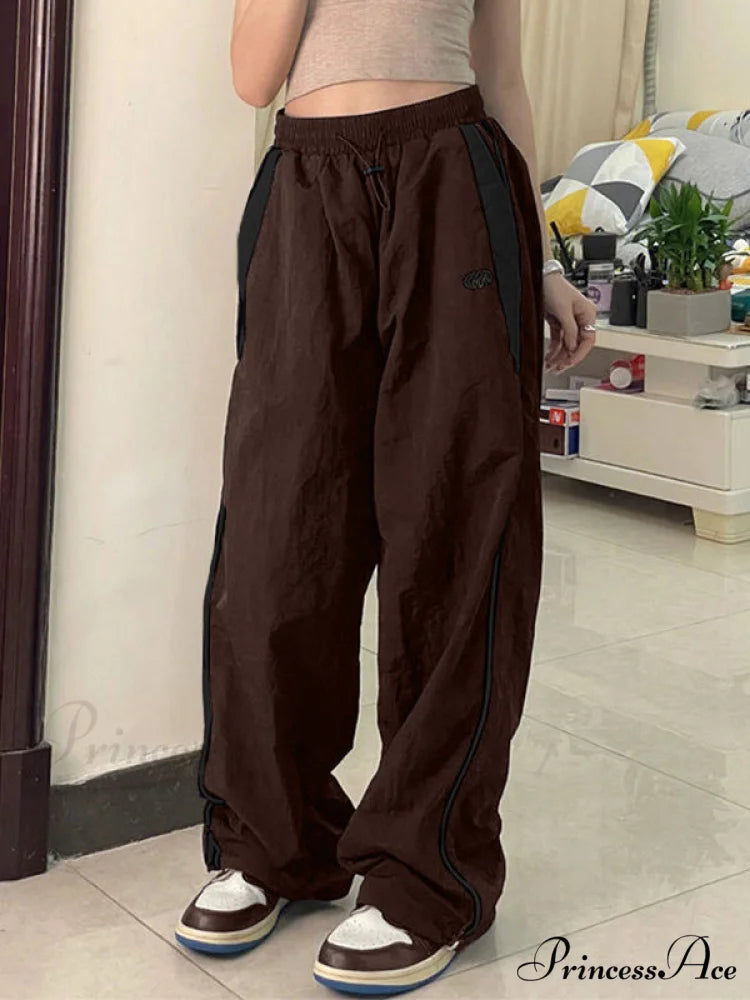 Contrast Paneled Graceful Corset Top Brown / M