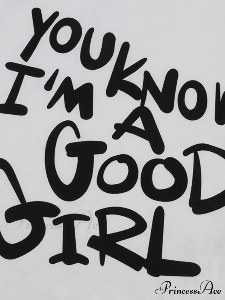 Contrast Short Sleeve Trendy Logo Graphic Oversized Tee