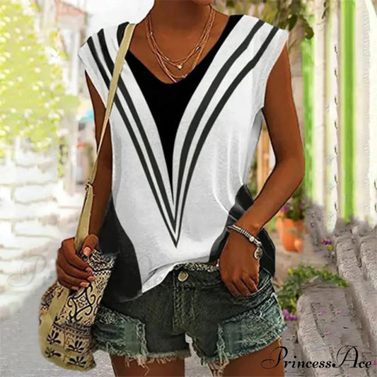 Contrast Top Tank Casual with Color Black / S