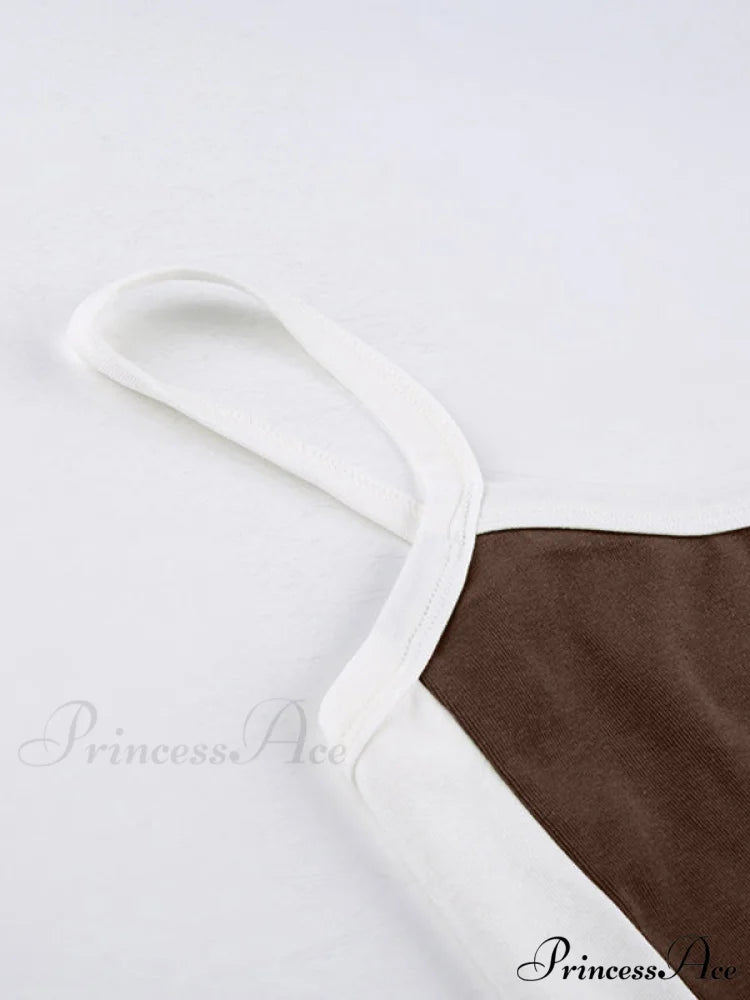 Contrast Trim Rib-Knit Trendy Crop Cami Top