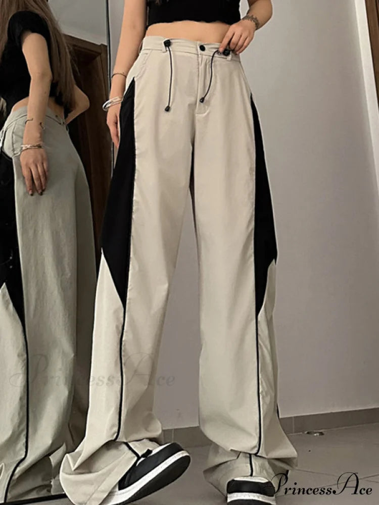 Contrasting Short Graceful Sleeve Crop Top Apricot / S