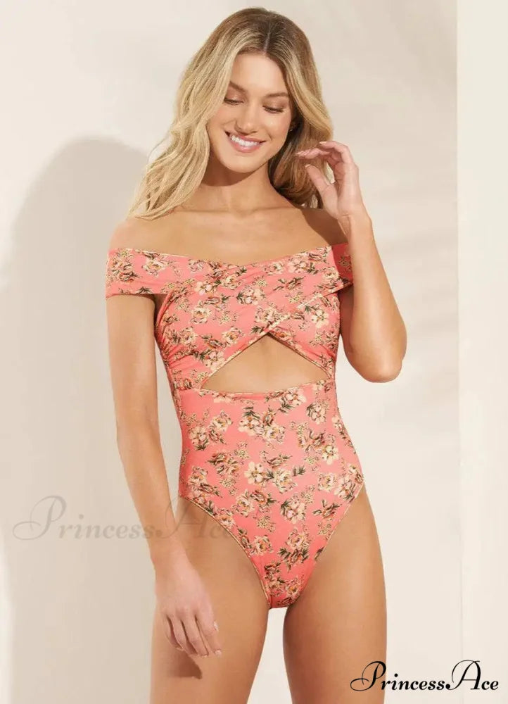 Convertible Print Single-Piece Swimsuit Single Piece onepiece-250223