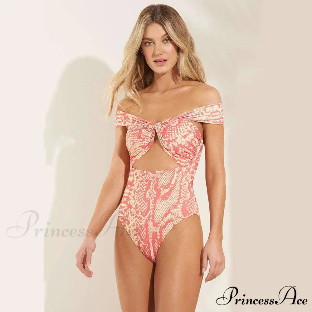 Convertible Print Single-Piece Swimsuit Single Piece onepiece-250223