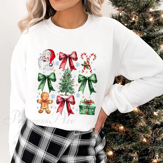 Coquette Christmas Santa Sweatshirt - Holiday Hoodie Christmas Hoodies-L
