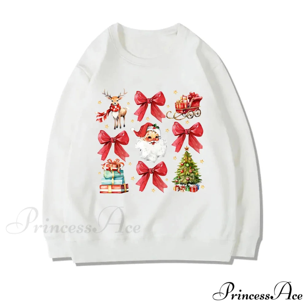Coquette Christmas Santa Sweatshirt - Holiday Hoodie white 1 / S Christmas Hoodies-L