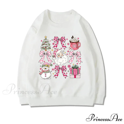 Coquette Christmas Santa Sweatshirt - Holiday Hoodie white 2 / S Christmas Hoodies-L