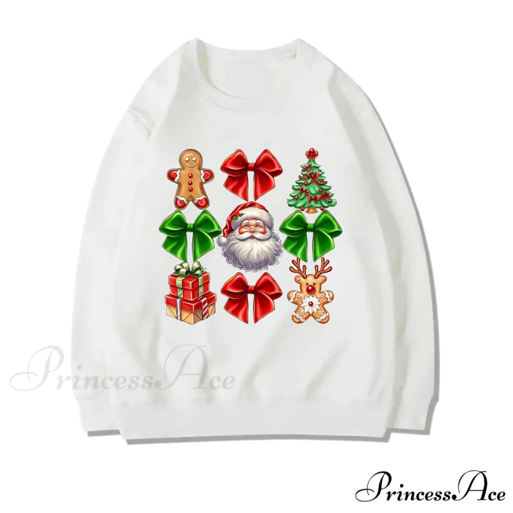 Coquette Christmas Santa Sweatshirt - Holiday Hoodie white 3 / S Christmas Hoodies-L