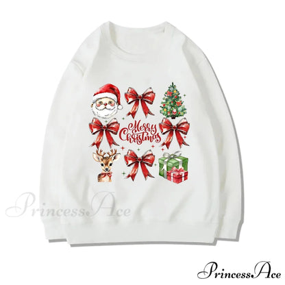 Coquette Christmas Santa Sweatshirt - Holiday Hoodie white 4 / S Christmas Hoodies-L