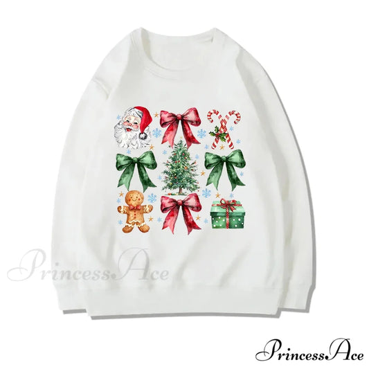 Coquette Christmas Santa Sweatshirt - Holiday Hoodie white / S Christmas Hoodies-L