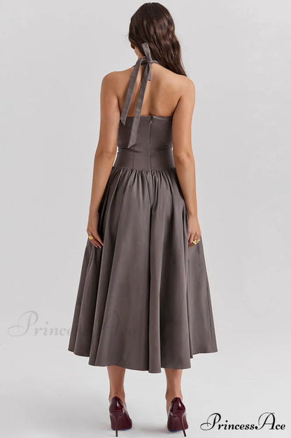 Coquette Scarlet Stylish Halter Midi Dress