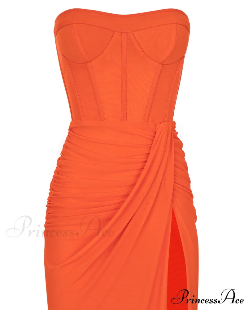 Coral Blazing Stylish Off-The-Shoulder Maxi Dress L / Coral