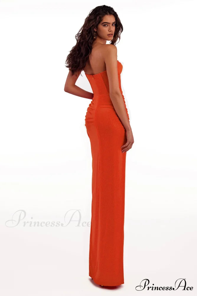 Coral Blazing Stylish Off-The-Shoulder Maxi Dress M / Coral