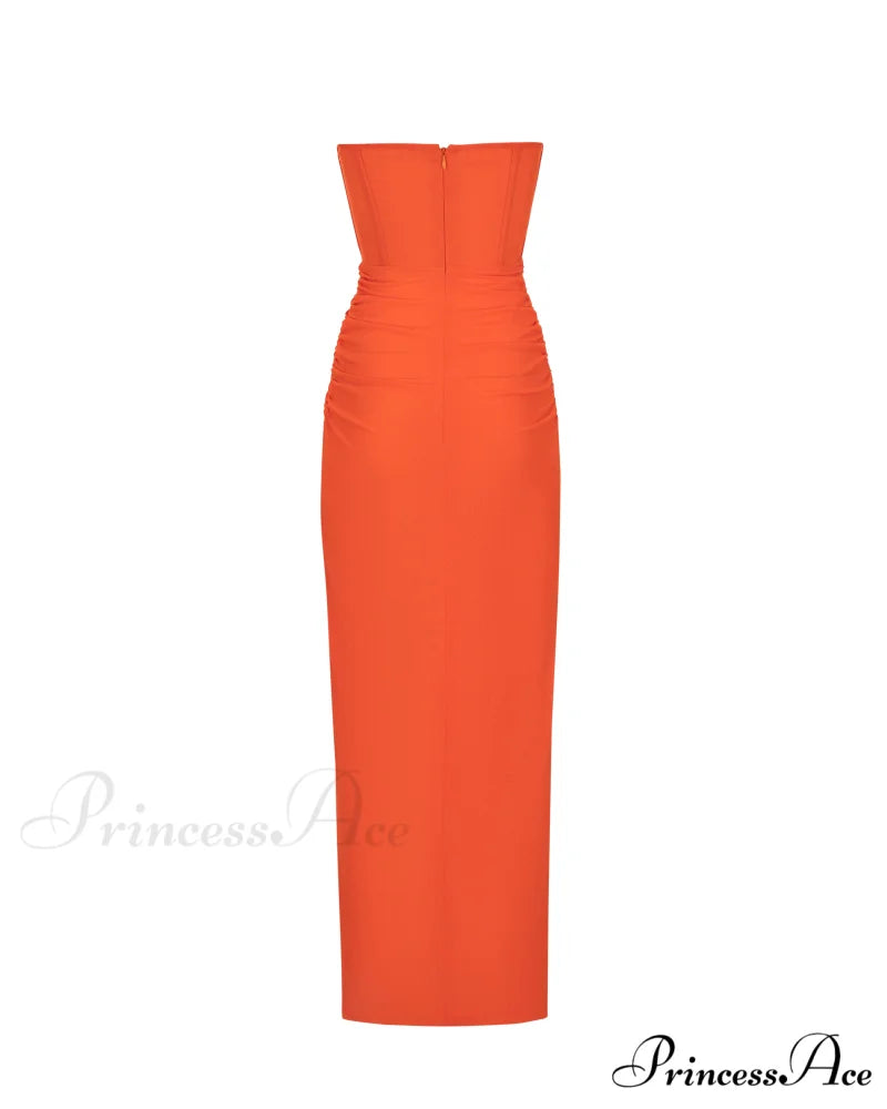 Coral Blazing Stylish Off-The-Shoulder Maxi Dress S / Coral