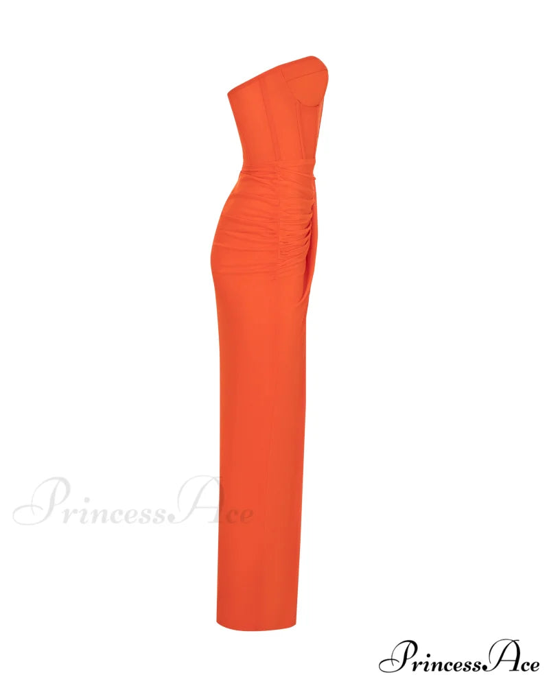 Coral Blazing Stylish Off-The-Shoulder Maxi Dress XXL / Coral