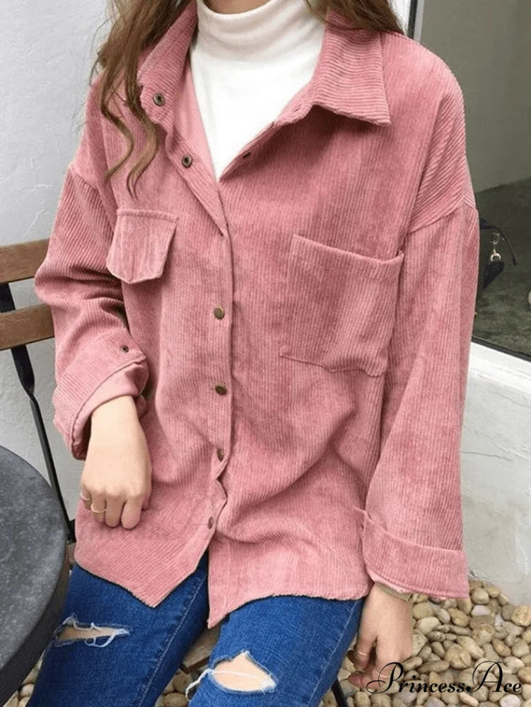 Coral Velvet Graceful Open Front Coat Pink / M