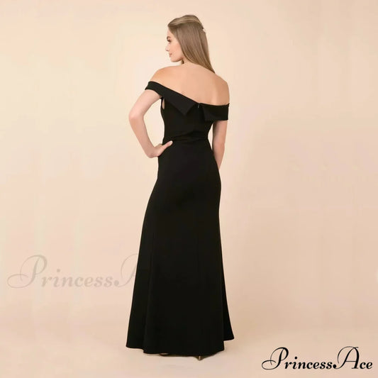 Coralie Off Shoulder Charming Front Slit Dress