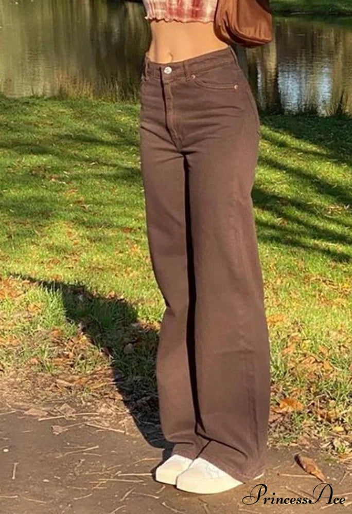 Corduroy Patchwork High Trendy Waist Straight Pants