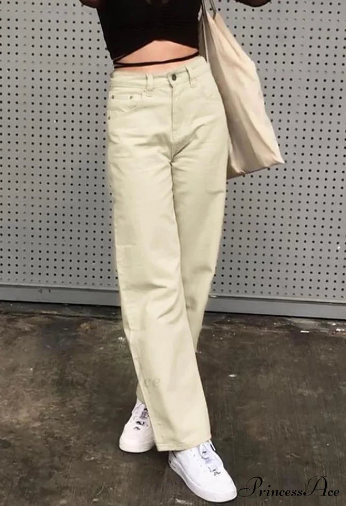 Corduroy Patchwork High Trendy Waist Straight Pants