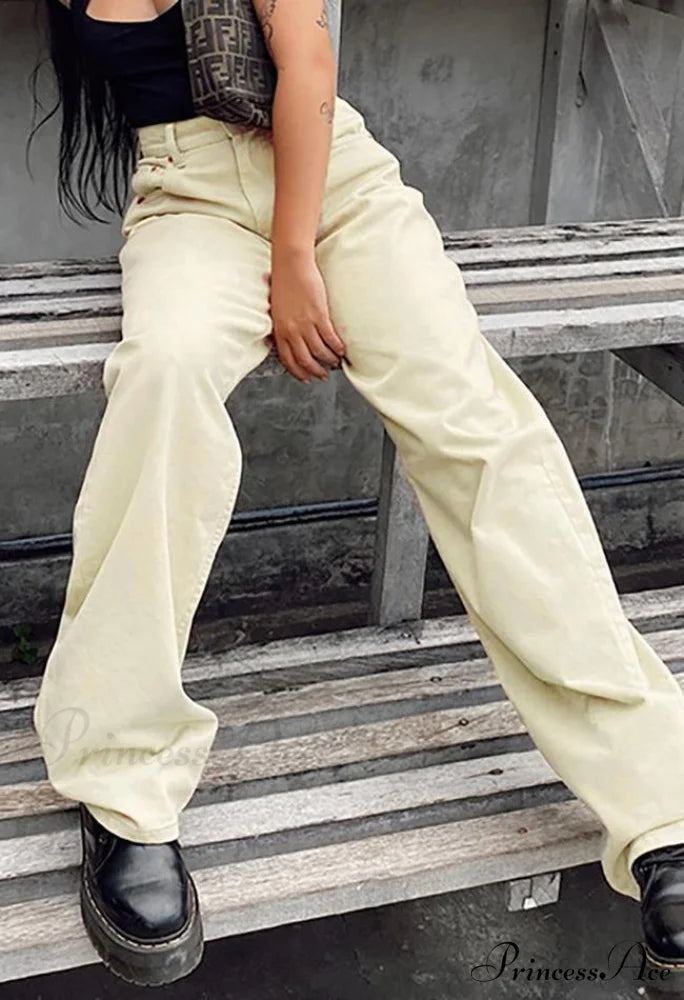 Corduroy Patchwork High Trendy Waist Straight Pants