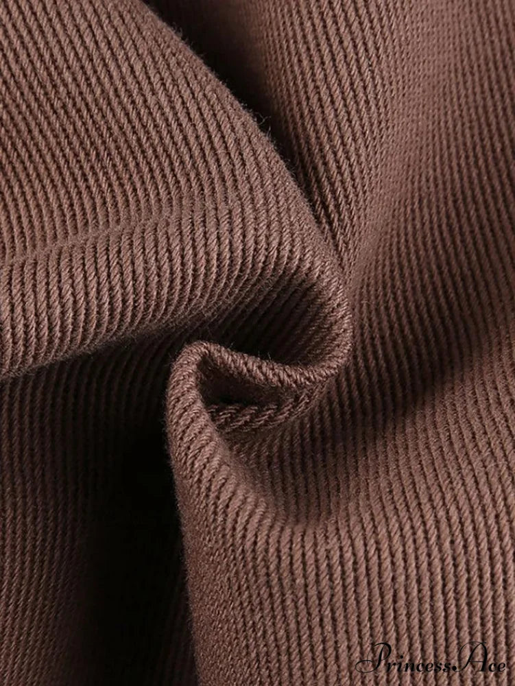 Corduroy Patchwork High Trendy Waist Straight Pants