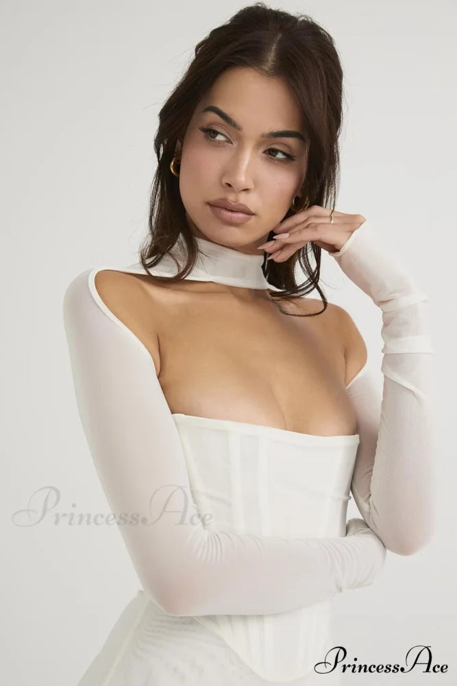 Corset Couture Stylish Bodycon Midi Dress M / Black