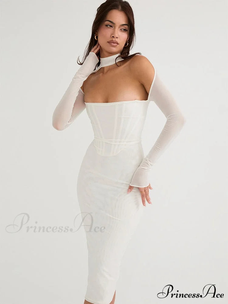 Corset Couture Stylish Bodycon Midi Dress S / Black