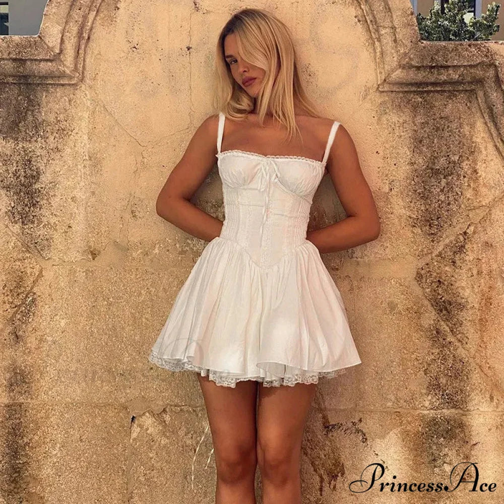 Cottagecore Grunge Lace Corset Mini Dress