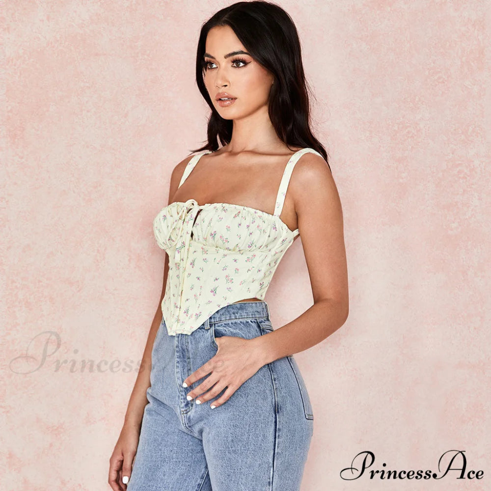 Cottagecore High Waist Floral Printed Classic A-Line Mini Skirt - Yellow L / Yellow