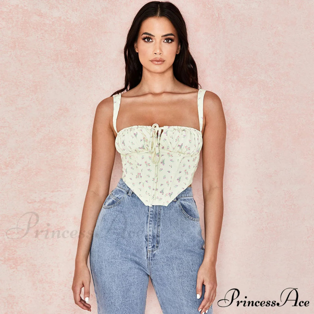 Cottagecore High Waist Floral Printed Classic A-Line Mini Skirt - Yellow M / Yellow