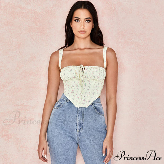 Cottagecore High Waist Floral Printed Classic A-Line Mini Skirt - Yellow M / Yellow